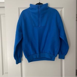 blue fleece quarter zip